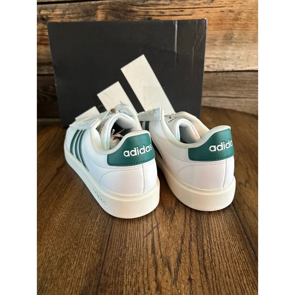 Adidas Grand Court 2.0 Mens White Green Sneakers JR2224 Size 10